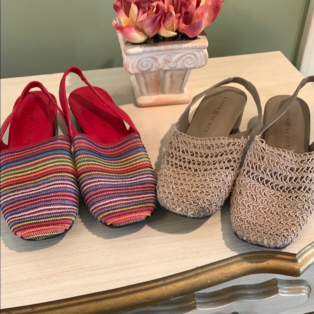 Colorful Striped and Beige Woven Women's Shoes